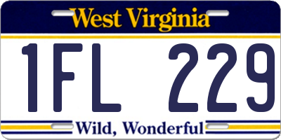 WV license plate 1FL229