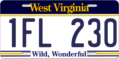 WV license plate 1FL230