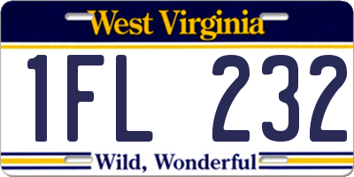 WV license plate 1FL232