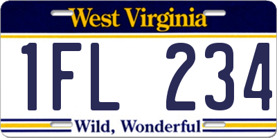 WV license plate 1FL234