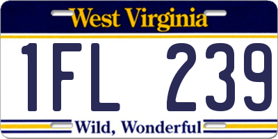 WV license plate 1FL239