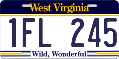 WV license plate 1FL245