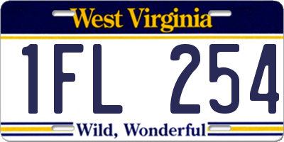 WV license plate 1FL254