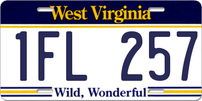 WV license plate 1FL257