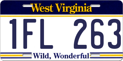 WV license plate 1FL263