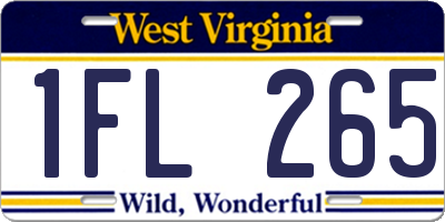 WV license plate 1FL265