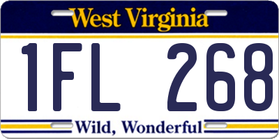 WV license plate 1FL268