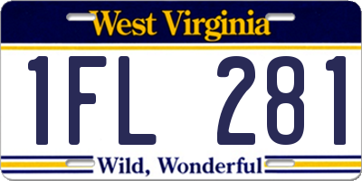 WV license plate 1FL281