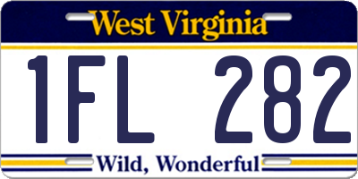 WV license plate 1FL282