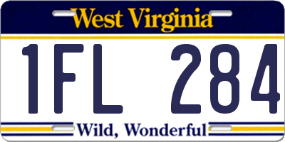WV license plate 1FL284