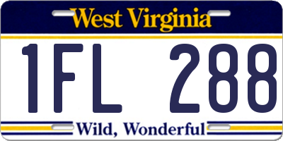 WV license plate 1FL288