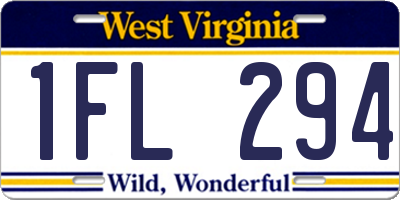 WV license plate 1FL294