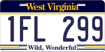 WV license plate 1FL299