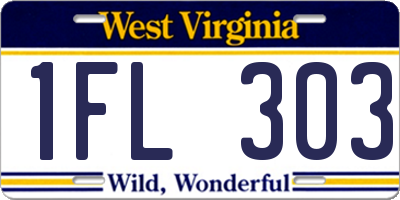WV license plate 1FL303