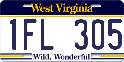 WV license plate 1FL305