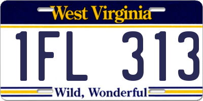 WV license plate 1FL313