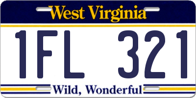 WV license plate 1FL321