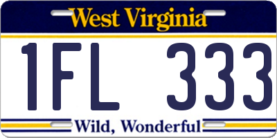 WV license plate 1FL333