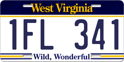 WV license plate 1FL341