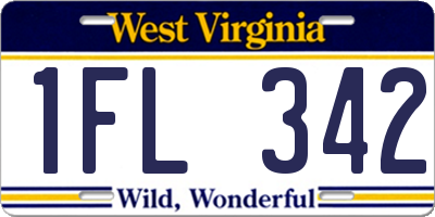 WV license plate 1FL342