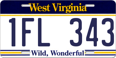 WV license plate 1FL343