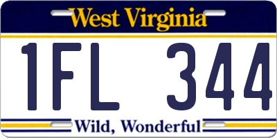 WV license plate 1FL344