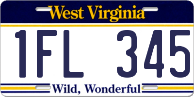 WV license plate 1FL345