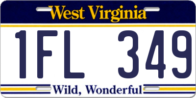 WV license plate 1FL349