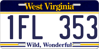 WV license plate 1FL353