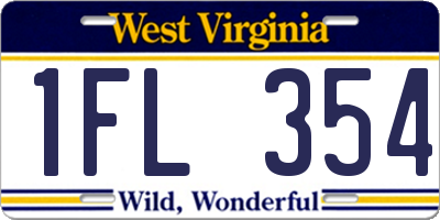 WV license plate 1FL354