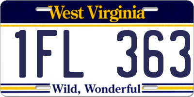 WV license plate 1FL363
