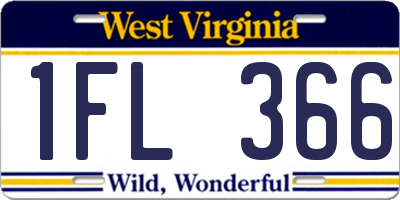 WV license plate 1FL366