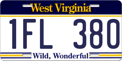 WV license plate 1FL380