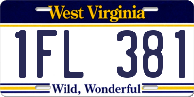 WV license plate 1FL381