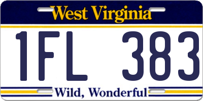 WV license plate 1FL383