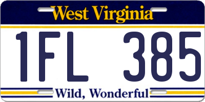 WV license plate 1FL385