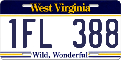 WV license plate 1FL388