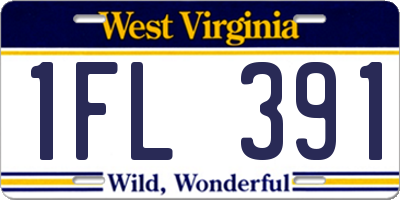 WV license plate 1FL391