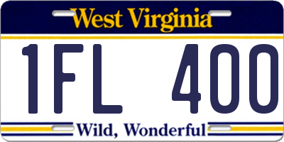 WV license plate 1FL400