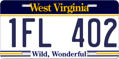 WV license plate 1FL402