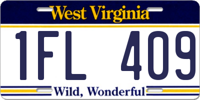 WV license plate 1FL409