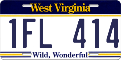 WV license plate 1FL414