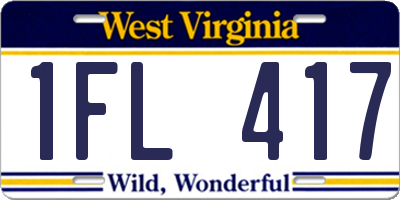 WV license plate 1FL417