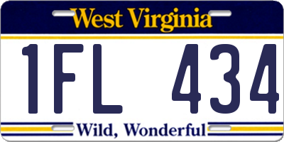 WV license plate 1FL434