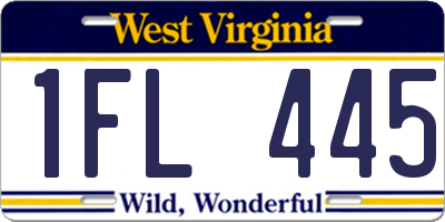 WV license plate 1FL445