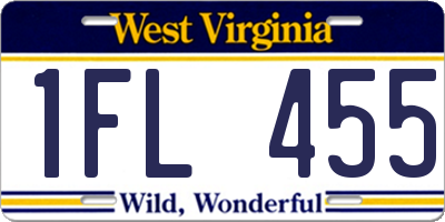 WV license plate 1FL455