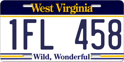 WV license plate 1FL458