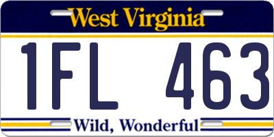 WV license plate 1FL463
