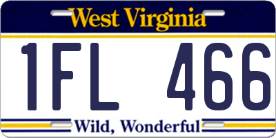 WV license plate 1FL466