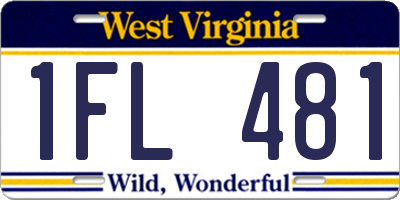 WV license plate 1FL481